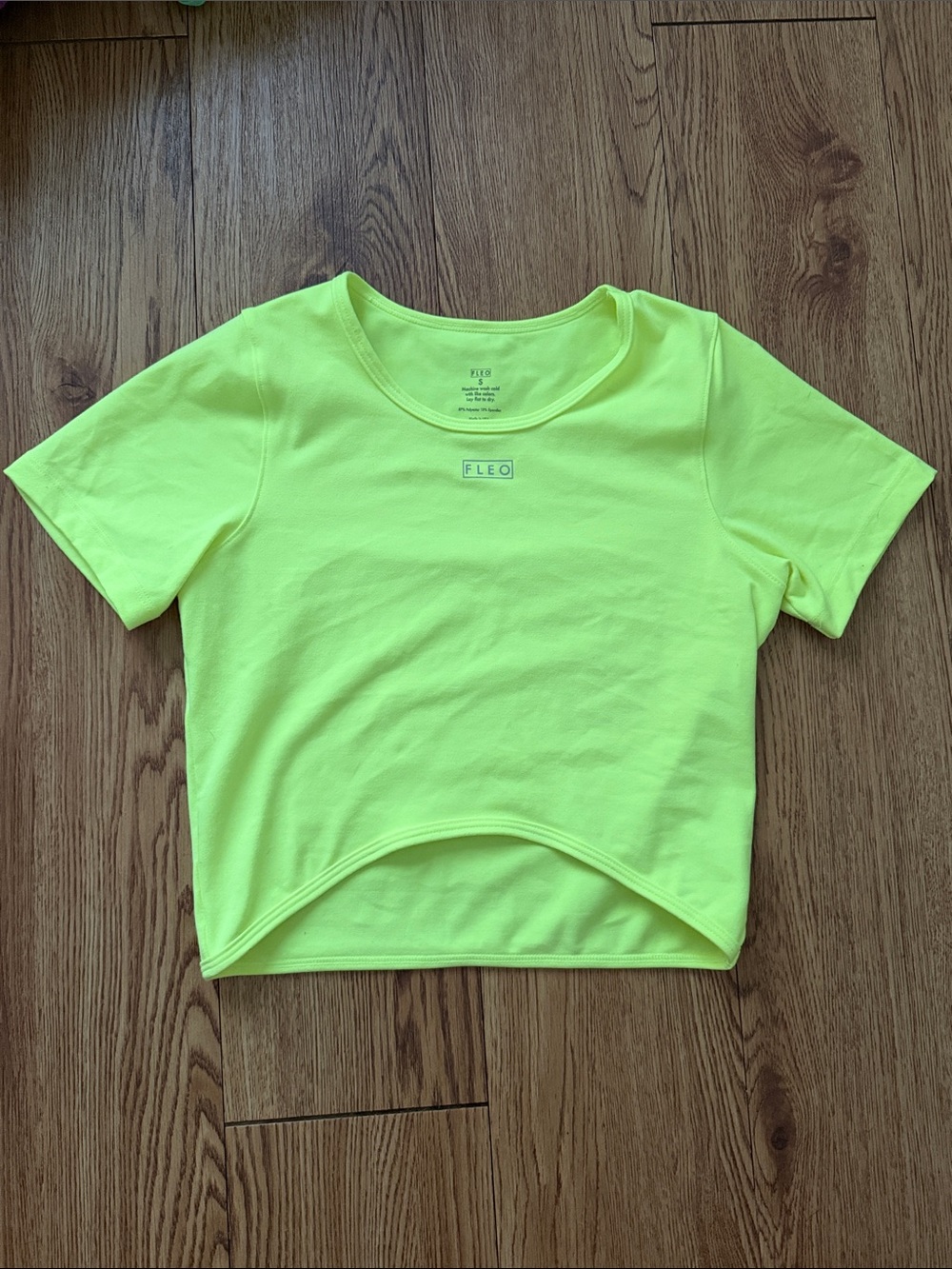 Fleo Neon Yellow Crop Tee
